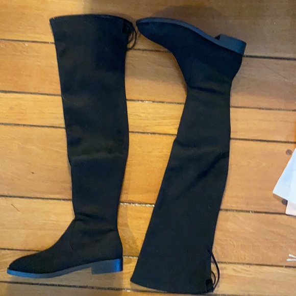 NWT Brand New Stuart Weitzman Black Suede Over-the-Knee Boots 9M - Picture 4 of 8